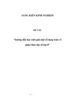 SKKN Hướng dẫn học sinh giải một số dạng toán về phân thức đại số lớp 8