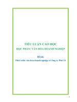 Phát triển văn hóa doanh nghiệp ở công ty phở 24