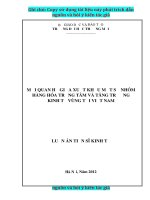MỐI QUAN HỆ GIỮA XUẤT KHẨU MỘT SỐ NHÓM HÀNG HÓA TRỌNG TÂM VÀ TĂNG TRƯỞNG KINH TẾ VÙNG TẠI VIỆT NAM