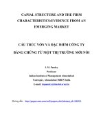 CẤU TRÚC VỐN VÀ ĐẶC ĐIỂM CÔNG TY BẰNG CHỨNG TỪ MỘT THỊ TRƯỜNG MỚI NỔI