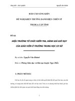 HIỆU TRƯỞNG TỔ CHỨC KIỂM TRA, ĐÁNH GIÁ GIỜ DẠY CỦA GIÁO VIÊN Ở TRƯỜNG TRUNG HỌC CƠ SỞ