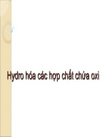Hydro hóa các hợp chất chứa oxi