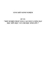 SKKN Một số biện pháp nâng cao chất lượng dạy học môn học vần cho học sinh lớp 1