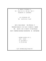 Áp dụng định hướng tích hợp trong giáo dục đạo đức cho học sinh ở Trường Tiểu học Nguyễn Văn Trân huyện Bình Chánh, Tp.HCM