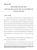 Một số biện pháp hữu hiệu giúp giáo viên làm tốt công tác chủ nhiệm lớp