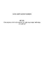 SKKN Ứng dụng CNTT xây dựng tư liệu dạy học môn Địa lý lớp 10