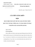 MỘT SỐ BIỆN PHÁP GIÚP TRẺ MẪU GIÁO LỚN PHÁT TRIỂN KHẢ NĂNG ÂM NHẠC THÔNG QUA CÁC HOẠT ĐỘNG ÂM NHẠC Ở TRƯỜNG MẪU GIÁO HƯỚNG DƯƠNG