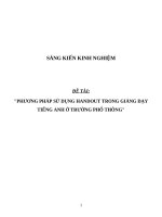 SKKN Phương pháp sử dụng Handout trong giảng dạy tiếng Anh ở trường phổ thông