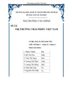 TIỂU LUẬN THỊ TRƯỜNG TÀI CHÍNH THỊ TRƯỜNG TRÁI PHIẾU VIỆT NAM