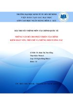 BÀI THUYẾT TRÌNH MÔN TÀI CHÍNH QUỐC TẾ NHỮNG VẤN ĐỀ CHO PHÁT TRIỂN TÀI CHÍNH KIỂM SOÁT VỐN, THỂ CHẾ VÀ NHỮNG MỐI TƯƠNG TÁC