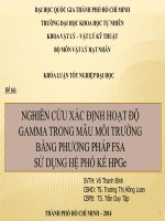 Nghiên cứu xác định hoạt độ gamma trong mẫu môi trường bằng phương pháp FSA
