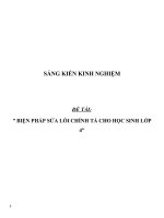 SKKN Biện pháp sửa lỗi chính tả cho học sinh lớp 4