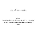 SKKN Đổi mới công tác quản lý nhằm nâng cao chất lượng giáo dục ở trường THPT Chuyên Hạ Long