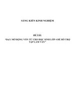 SKKN Dạy mở rộng vốn từ cho học sinh lớp 4 để hỗ trợ Tập làm văn