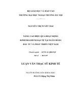 Nâng cao hiệu quả hoạt động kinh doanh ngoại tệ tại ngân hàng đầu tư và phát triển tại Việt Nam