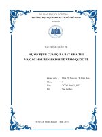 SỰ ỔN ĐỊNH CỦA BỘ BA BẤT KHẢ THI VÀ CÁC MẪU HÌNH KINH TẾ VĨ MÔ QUỐC TÊ