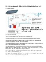 Hệ thống sản xuất điện mặt trời hòa lưới có dự trữ