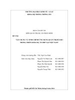 XÂY DỰNG VÀ TINH CHỈNH ỨNG DỤNG QUẢN TRỊ RỦI RO TRONG TRIỂN KHAI DỰ ÁN ERP TẠI VIỆT NAM