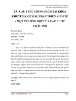 TÁI CẤU TRÚC CHÍNH SÁCH TÀI KHÓA KHUYẾN KHÍCH SỰ PHÁT TRIỂN KINH TẾ - MỘT TRƯỜNG HỢP CỦA CÁC NƯỚC CHÂU PHI