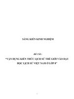 SKKN Vận dụng kiến thức lịch sử thế giới vào dạy học lịch sử việt nam ở lớp 8
