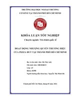 HOẠT ĐỘNG NHƯỢNG QUYỀN THƯƠNG HIỆU CỦA PIZZA HUT TẠI THÀNH PHỐ HỒ CHÍ MINH