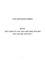 SKKN Phát triển kỹ năng thực hiện phép tính môn Toán cho học sinh lớp 3