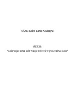 SKKN Giúp học sinh lớp 7 học tốt từ vựng tiếng Anh