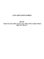 Một số sáng kiến giảng dạy môn Công nghệ 9 phần Điện kỹ thuật