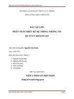 BÀI tập lớn PHÂN TÍCH THIẾT kế hệ THỐNG THÔNG TIN QUẢN lý KHÁCH sạn