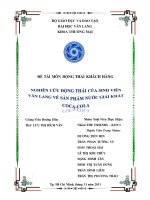 nghiên cứu động thái của sinh viên văn lang về sản phẩm nước giải khát coca cola
