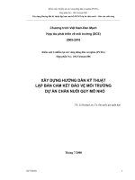 XÂY DỰNG HƯỚNG DẪN KỸ THUẬT LẬP BẢN CAM KẾT BẢO VỆ MÔI TRƯỜNG DỰ ÁN CHĂN NUÔI QUY MÔ NHỎ