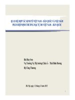 quan hệ hợp tác kinh tế việt nam hàn quốc và việc đàm phán hiệp định thương mại tự do việt nam hàn quốc
