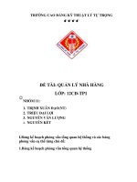 ĐỀ TÀI QUẢN LÝ NHÀ HÀNG