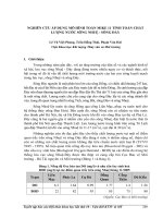 NGHIÊN CỨU ÁP DỤNG MÔ HÌNH TOÁN MIKE 11 TÍNH TOÁN CHẤT LƯỢNG NƯỚC SÔNG NHUỆ - SÔNG ĐÁY