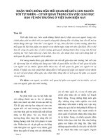 NHẬN THỨC ĐÚNG ĐẮN MỐI QUAN HỆ GIỮA CON NGƯỜI VỚI TỰ NHIÊN – CƠ SỞ QUAN TRỌNG CỦA VIỆC GIÁO DỤC BẢO VỆ MÔI TRƯỜNG Ở VIỆT NAM HIỆN NAY