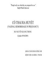 Tài liệu có thai ra huyết, BS. Nguyễn Quang Trọng, khoa chẩn đoán hìn ảnh bệnh viện An Bình TPHCM