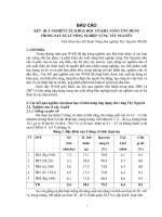 BÁO CÁO KẾT QUẢ NGHIÊN CỨU KHOA HỌC CÓ KHẢ NĂNG ỨNG DỤNG TRONG SẢN XUẤT NÔNG NGHIỆP VÙNG TÂY NGUYÊN