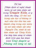 Hãy làm rõ nhận định về miêu tả nội tâm nhân vật trong Truyện Kiều của Nguyễn Du