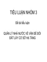 QUẢN LÝ NHÀ NƯỚC VỀ VẤN ĐỀ ĐỔI ĐẤT LẤY CƠ SỞ HẠ TẦNG