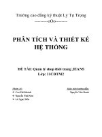 ĐỀ TÀI Quản lý shop thời trang JEANS