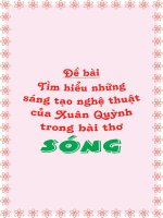 Tìm hiểu những sáng tạo nghệ thuật của Xuân Quỳnh trong bài thơ Sóng
