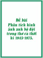Phân tích hình ảnh anh bộ đội trong thơ ca thời kì 1945-1975