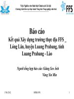 Báo cáo Kết quả Xây dựng trường thực địa FFS _ Lóng Lăn, huyện Luang Prabang, tỉnh Luang Prabang - Lào