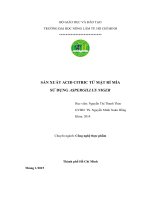 SẢN XUẤT ACID CITRIC từ mật rỉ mía