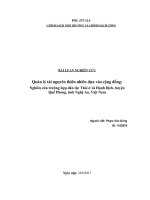 Quản lý tài nguyên thiên nhiên dựa vào cộng đồng Nghiên cứu trường hợp dân tộc Thái ở xã Hạnh Dịch, huyện Quế Phong, tỉnh Nghệ An, Việt Nam