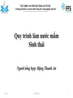 Quy trình làm nước mắm Sinh thái