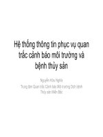 Hệ thống thông tin  phục vụ quan trắc cảnh báo môi trường và bệnh thủy sản