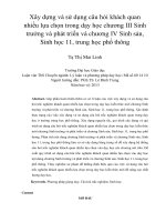 Xây dựng và sử dụng câu hỏi khách quan nhiều lựa chọn trong dạy học chương III Sinh trưởng và phát triển và chương IV Sinh sản, Sinh học 11, trung học phổ thông