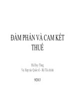 ĐÀM PHÁN VÀ CAM KẾT THUẾ