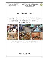 đánh giá thực trạng quản lý và đề xuất hướng phát triển gây nuôi động vật hoang dã ở tỉnh đăklak